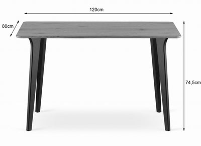 MONBI Table de raps style scandinave 120x80 cm