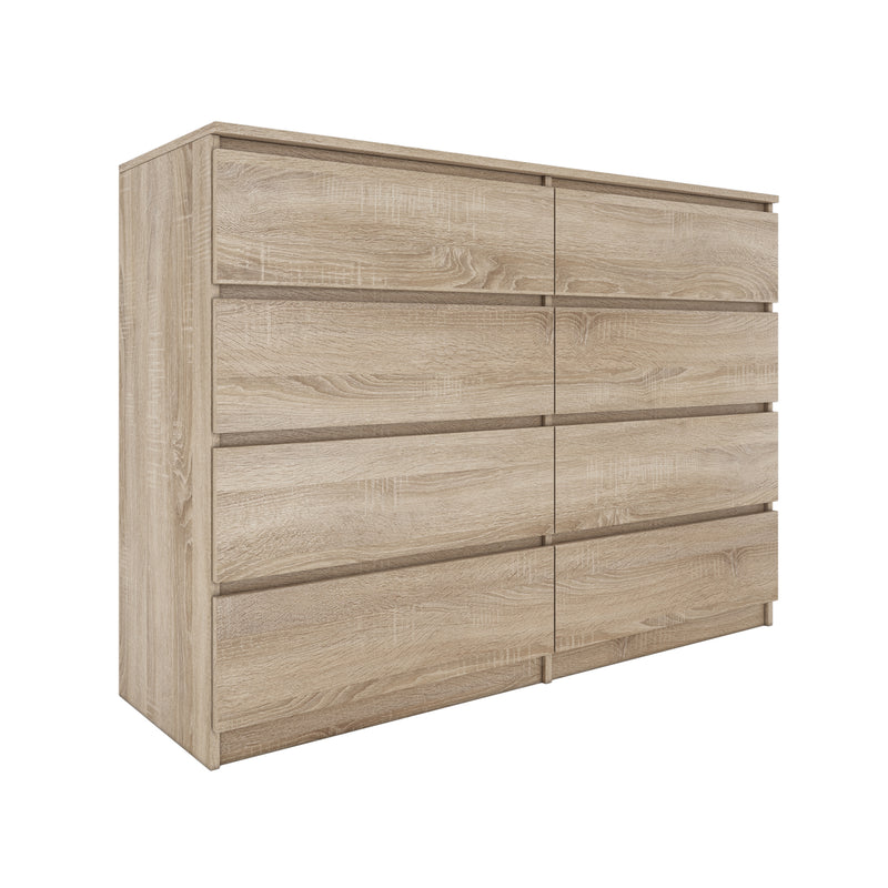 MILAN Commode moderne 8 tiroirs coulissants