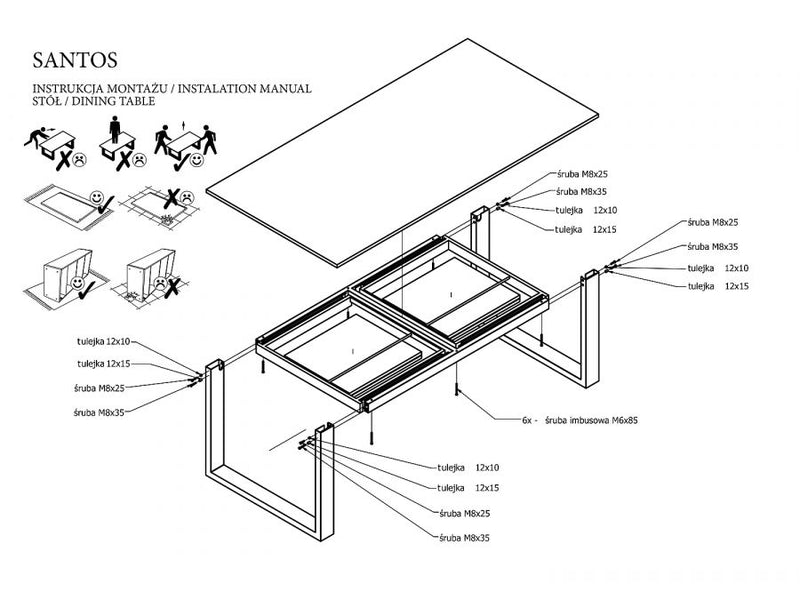 SANTOSI Table extensible style loft