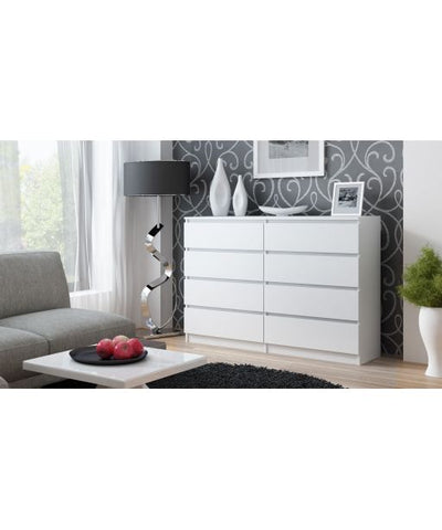 MILAN Commode moderne 8 tiroirs coulissants