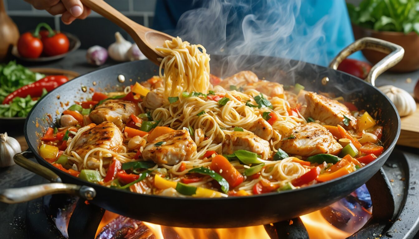découvrez comment préparer une fideua savoureuse au poulet grâce à notre recette simple et gourmande. apprenez à réaliser ce plat espagnol authentique, parfait pour régaler famille et amis.