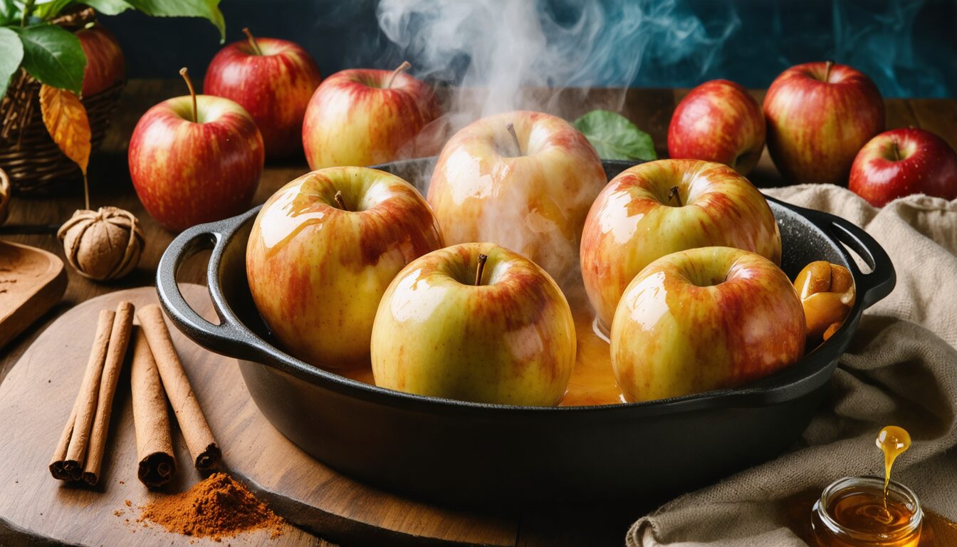 découvrez une recette minceur savoureuse : des pommes cuites au four, faciles à préparer, légères et parfaites pour un dessert sain et gourmand.