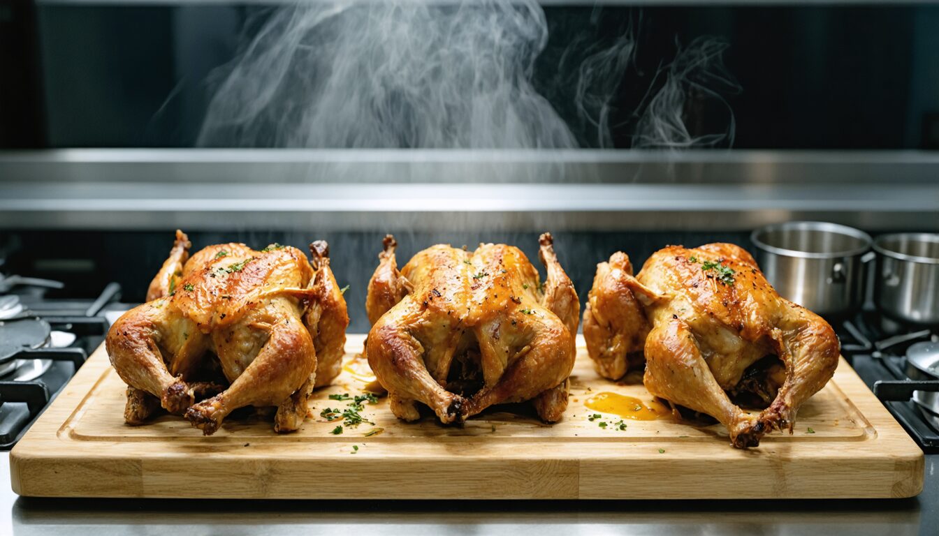 découvrez combien de temps cuire un poulet rôti au four pour obtenir une viande tendre et savoureuse. suivez nos conseils pour réussir la cuisson parfaite de votre poulet rôti à chaque fois !