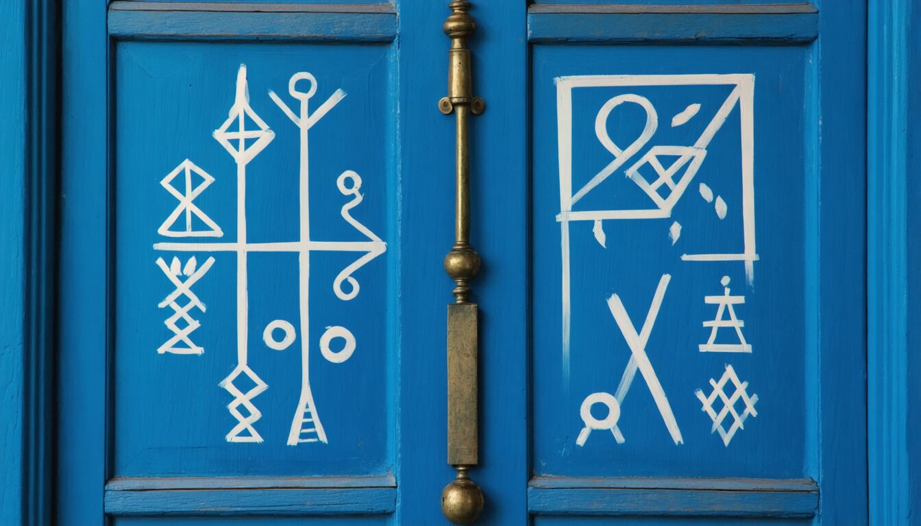 découvrez la signification des symboles gitans gravés ou dessinés sur les portes des maisons : origines, explications et interprétations culturelles de ces marques mystérieuses.