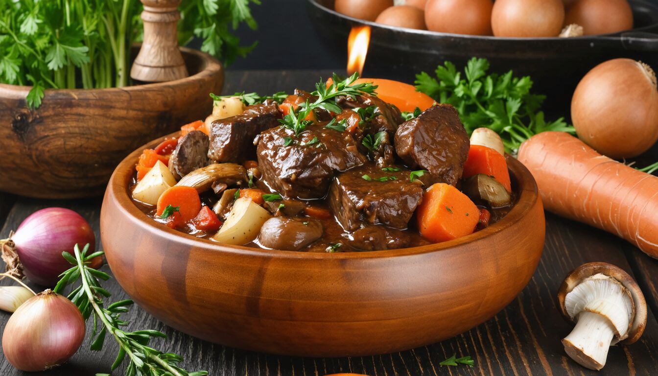 découvrez les secrets pour réussir un bœuf bourguignon traditionnel : des astuces de préparation, des conseils de cuisson et les ingrédients indispensables pour un plat savoureux et fondant à partager en famille.