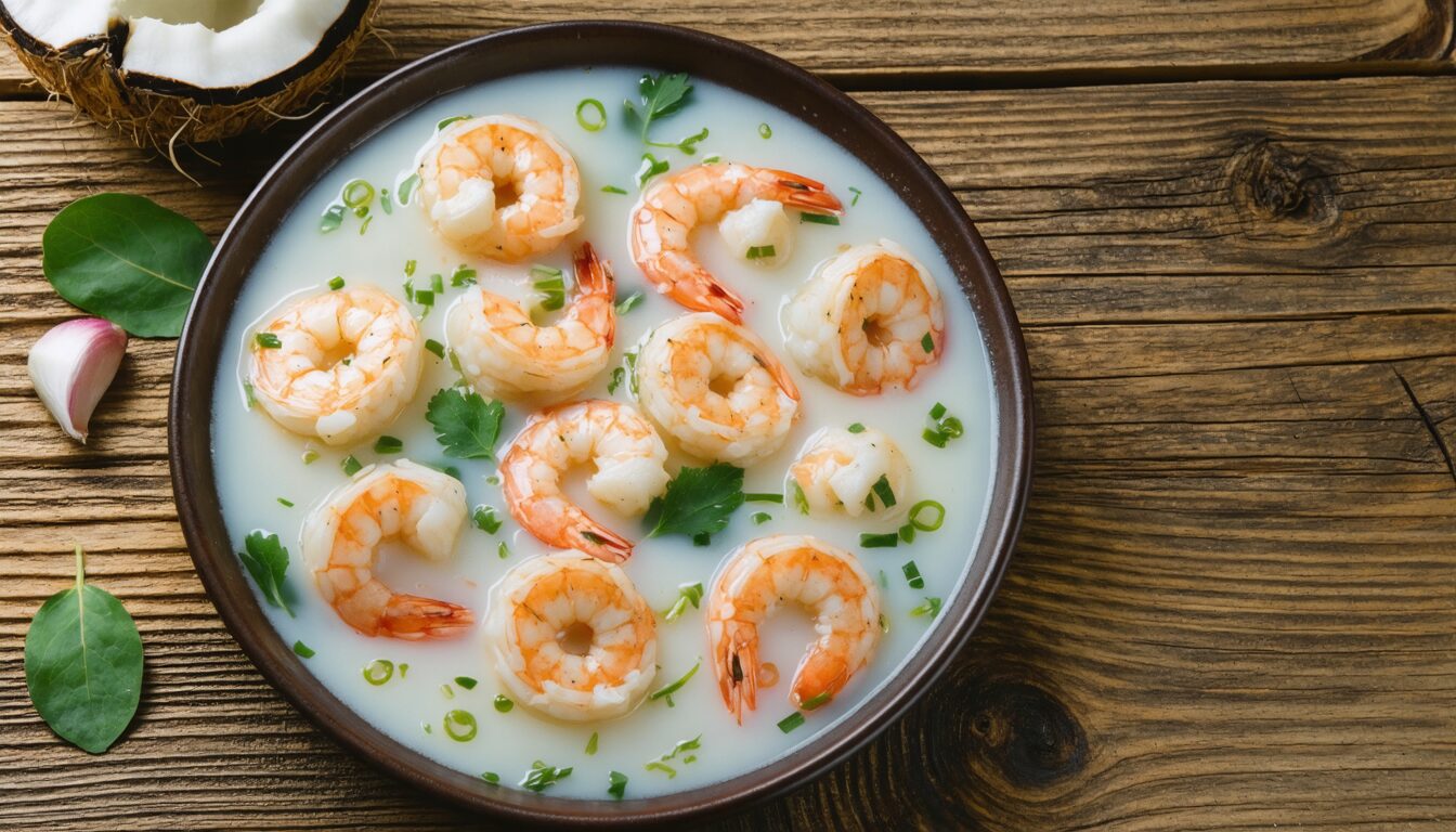 découvrez comment préparer de succulentes crevettes au lait de coco, une recette rapide et exotique pour régaler vos papilles avec des saveurs douces et parfumées.