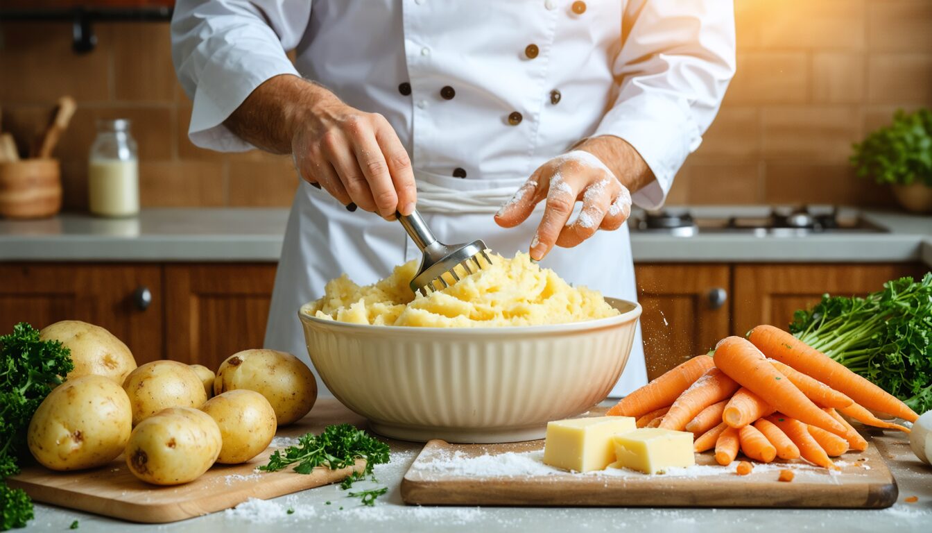découvrez comment préparer facilement une purée savoureuse à base de pommes de terre et de carottes, idéale pour accompagner tous vos plats. astuces et étapes simples pour une texture onctueuse et pleine de goût !