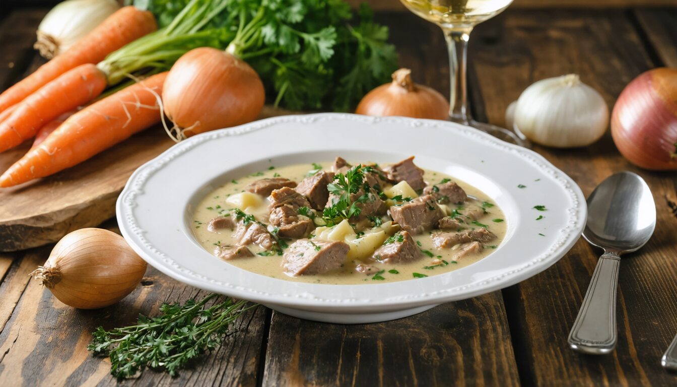 savourez l'authenticité de la blanquette de veau avec notre recette traditionnelle préparée au vin blanc. découvrez étape par étape comment réussir ce classique de la cuisine française, tendre et riche en saveurs.