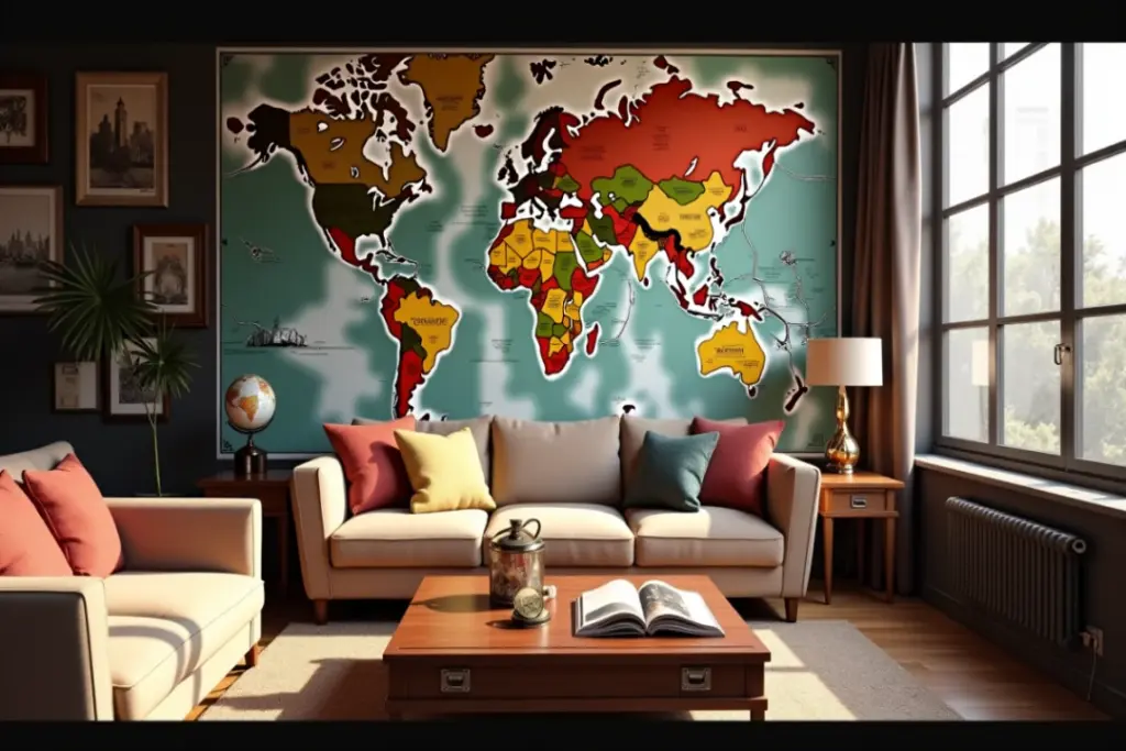 Explorez le monde depuis votre salon : cartes murales pour passionnés de voyage