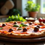 Recette facile : pizza maison au jambon et champignons savoureuse
